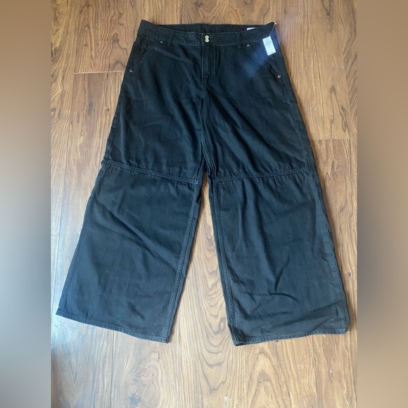 Gap Baggy Mid Rise Jeans Black Wide Leg Size 33/16 Regular NWT Tencel Lyocell - Picture 2 of 12
